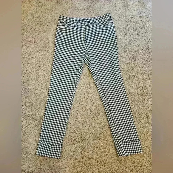 Anthropologie Pants - Anthropologie The Essential Crop Flare Black & White Gingham Check Pants, Size 4